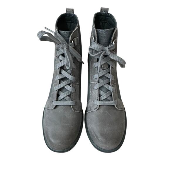 Sorel Boots Evie II Gray Wedge Lug Sole Gorpcore New Size 7 Lace Up Fall Winter - Picture 3 of 10